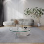 Hanah Home Lily - Mesa de centro blanca con cristal templado
